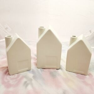 NWT Hearth & Hand 3 Sizes White House w/ Magnolia Flower Bud Vases Home Decor